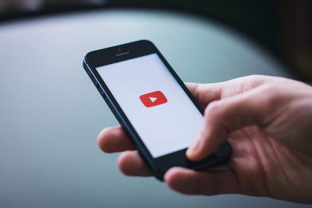 YouTube homescreen on smartphone