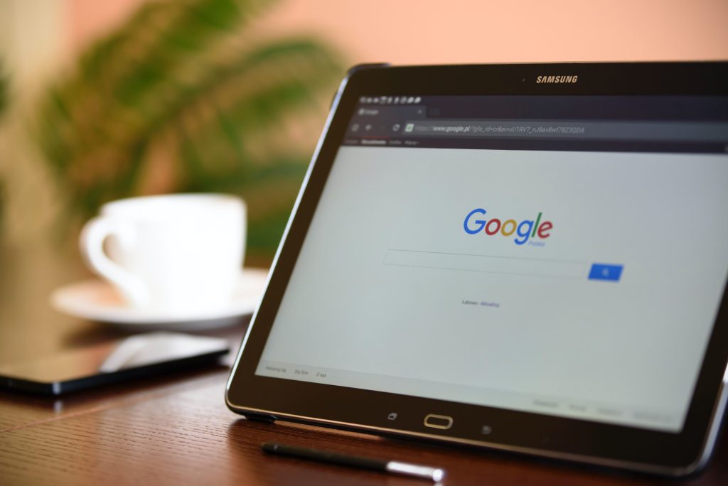 Google searchbar on a tablet