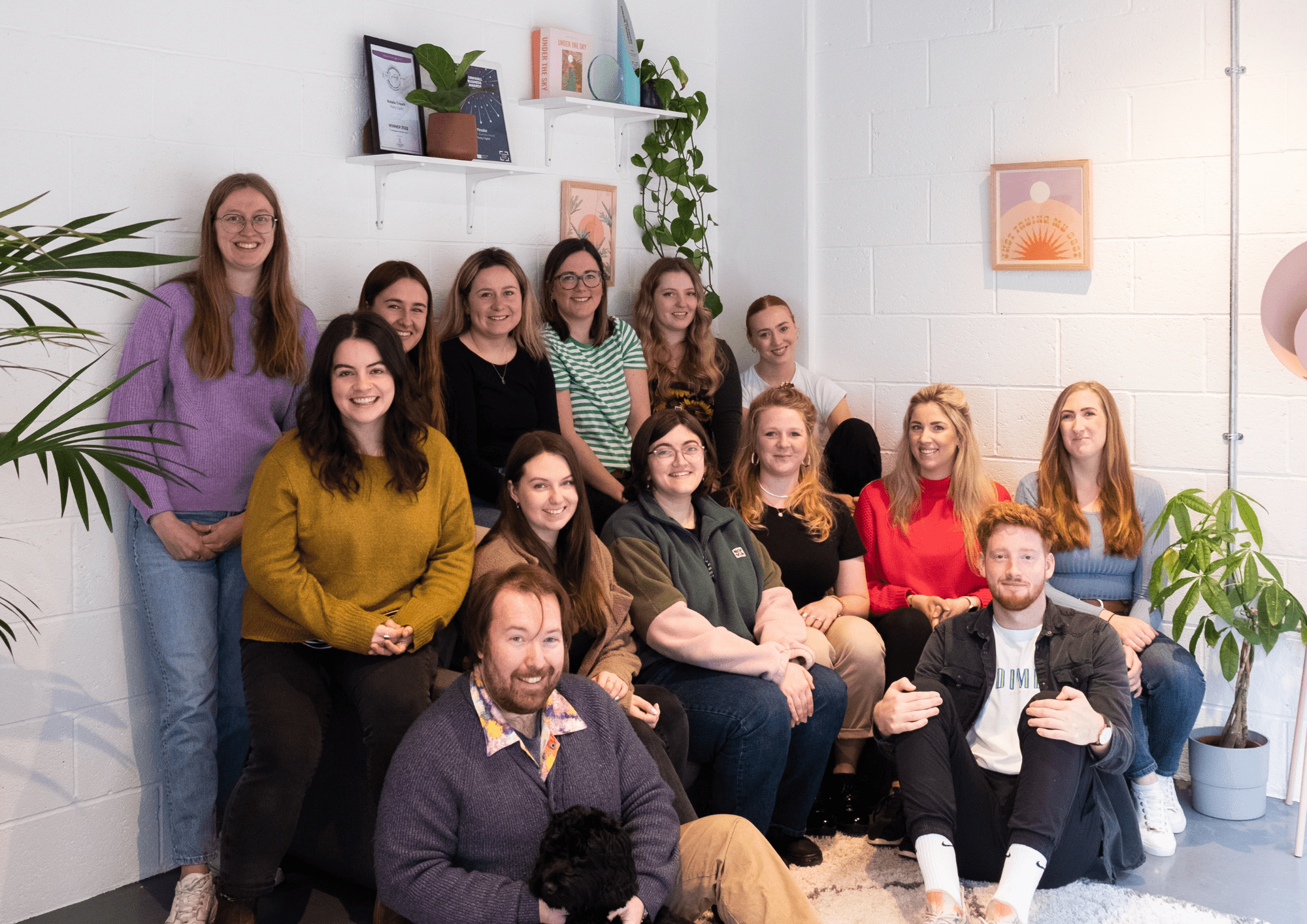 The Peaky Digital Team sat together in the Peaky Office