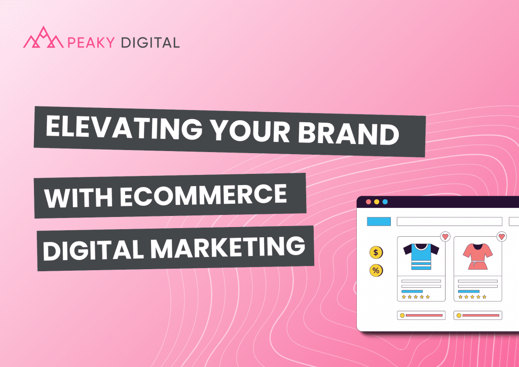 Pink Peaky Blog Banner for Elevating your brand with ecommerce digital marketing
